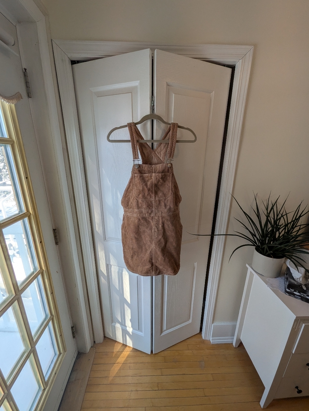 twik Brown Corduroy Overalls Dress